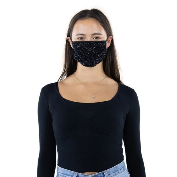 Rhinestone Face Mask In Polyester Material - HOST PICK!!! - Picture 5 of 13